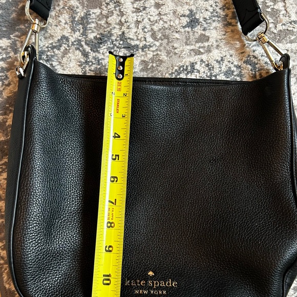 Kate Spade women’s 100% pebble leather top handle  shoulder handbag zip  black - Picture 4 of 8